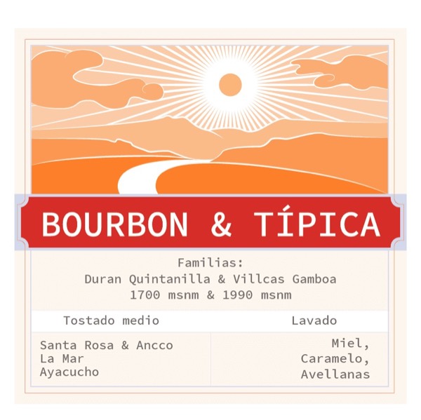 Etiqueta del café Bourbon & Típica de Antaqa
